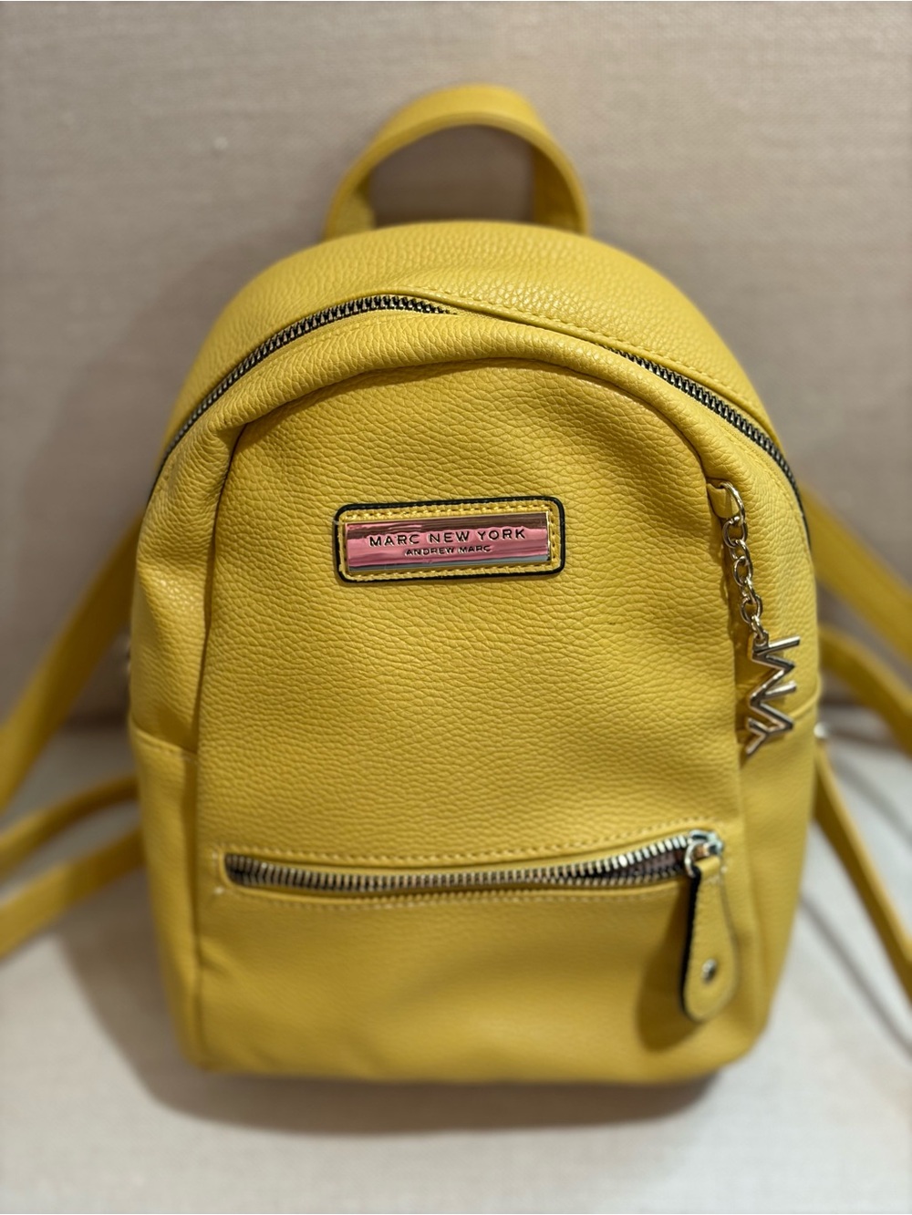 Marc New York Bright Yellow Pebbled Mini Backpack